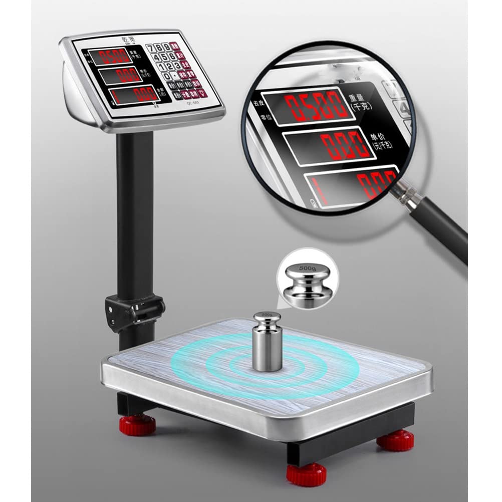 Bilancia Digitale a Piattaforma, Peso, Bilancia Elettronica da Pavimento, Bilancia Pieghevole Robusta, Display LCD ad Alta risoluzione, Ideale per pacchi Bagagli, Prezzo
