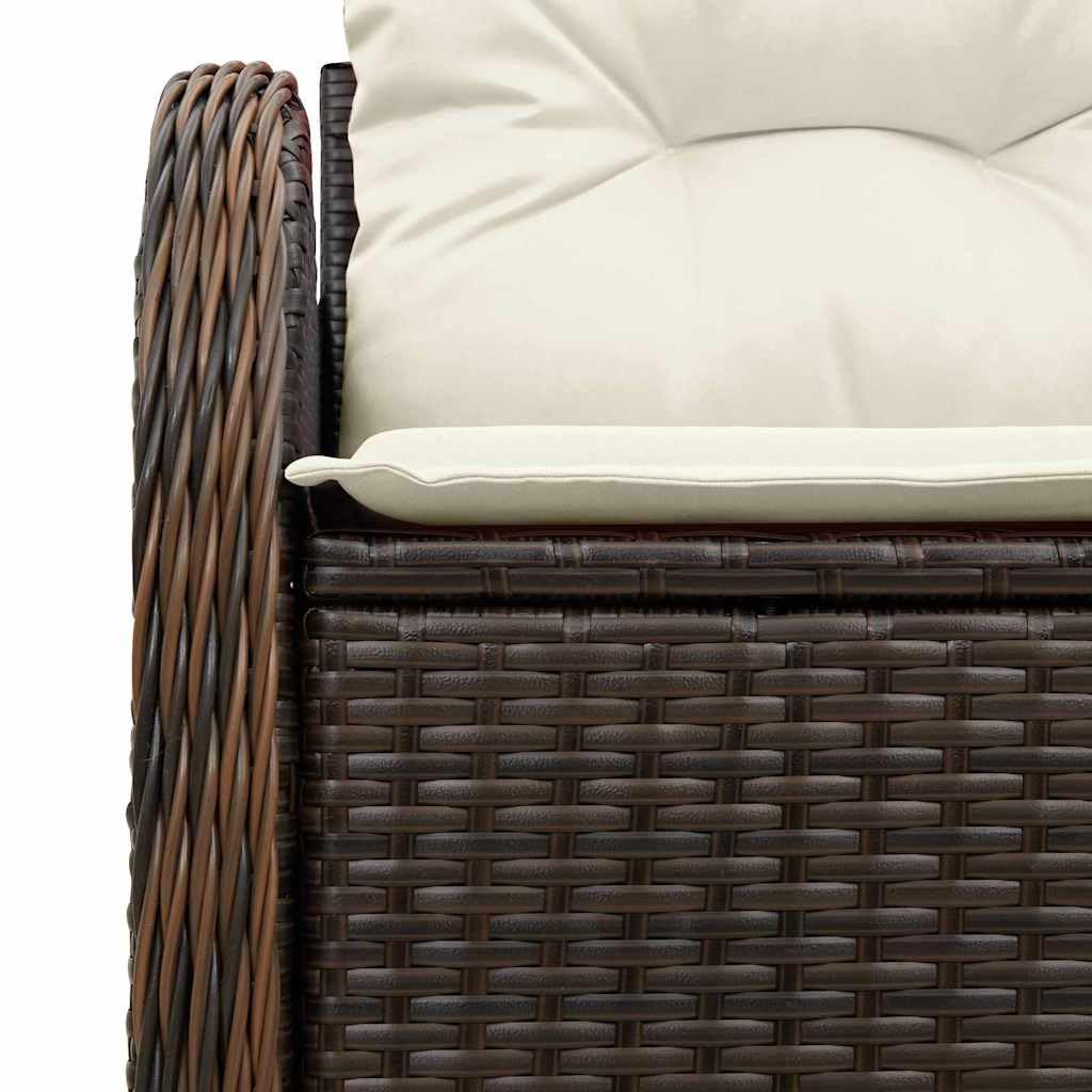 Hothingwell Brązowa polirattanowa sofa ogrodowa 121x62x69cm