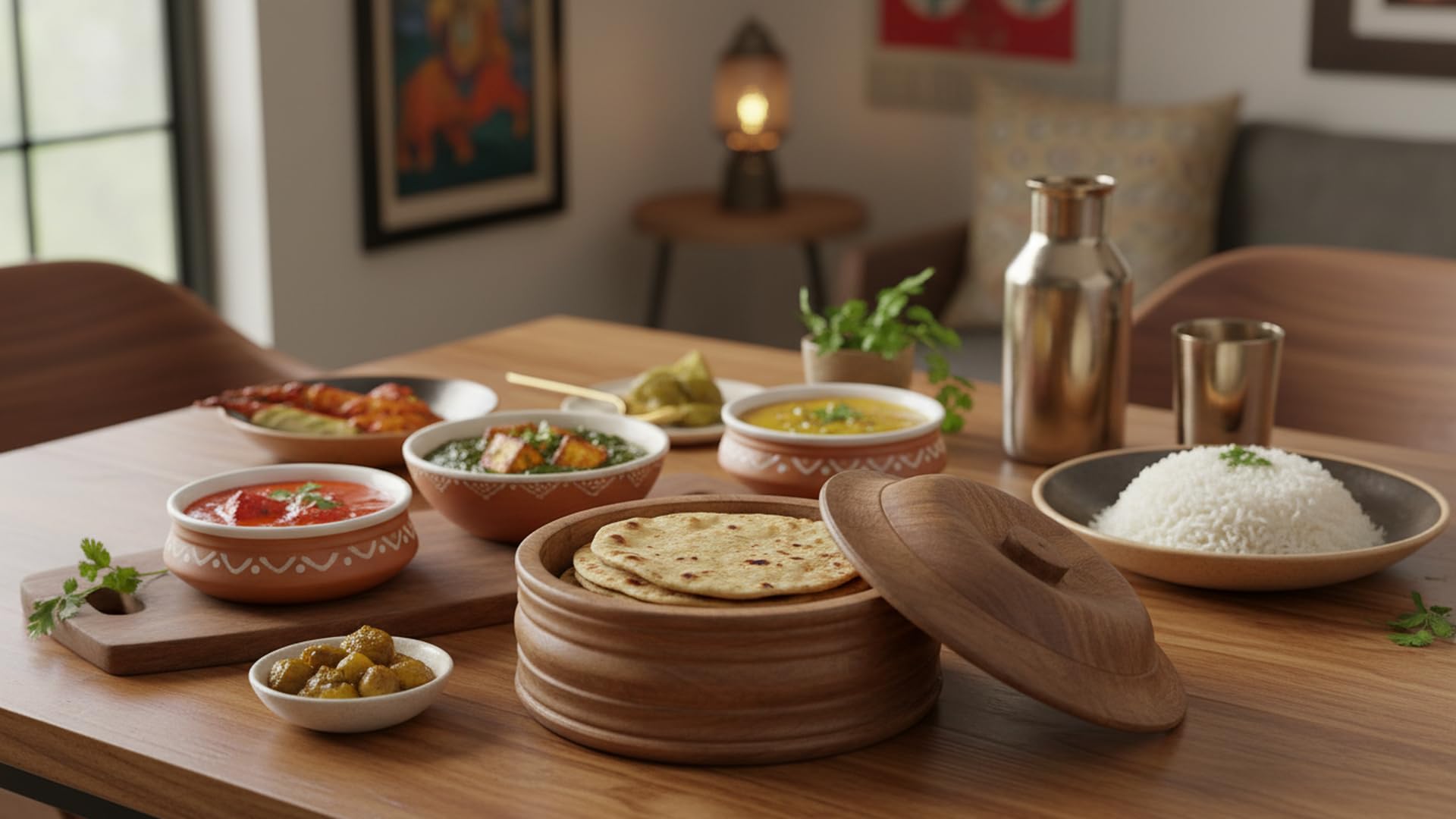Handgefertigter mexikanischer Tortilla-Stövchenkorb aus Holz indischer Chapati-Roti-Brothalter Box Pfannkuchen-Keeper-Serviergeschir Hot Pot Auflaufform Deckel Home Küche Essdekor, Antik Braun 23 x 11