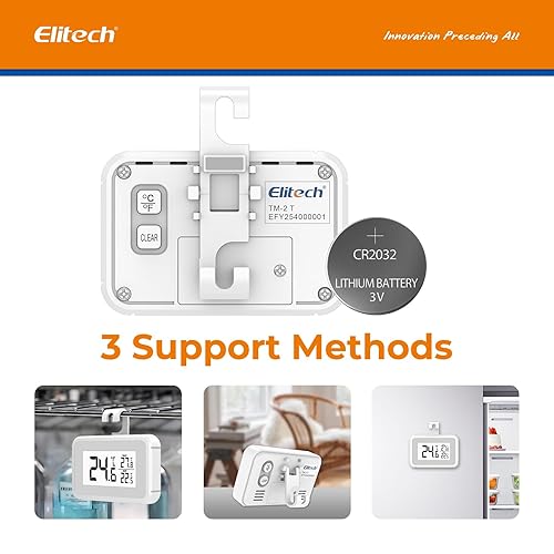 Miniatura 8 de Elitech Termómetro de nevera Digital Freeze Refrigerador Termómetro Impermeable Pantalla LCD Grande MaxMin Record Function TM-2T