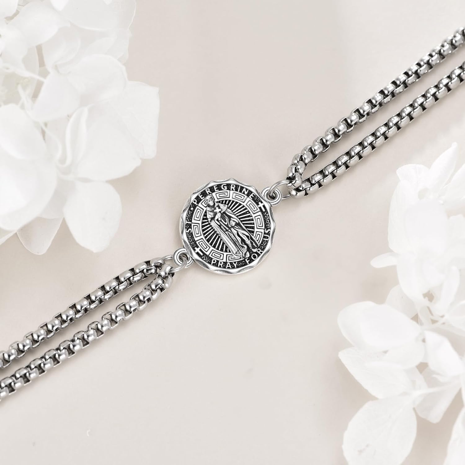 YFN Patron Saint Bracelet Sterling Silver Religious Protector Bracelet Jewelry Gift for Women Men - Image 2