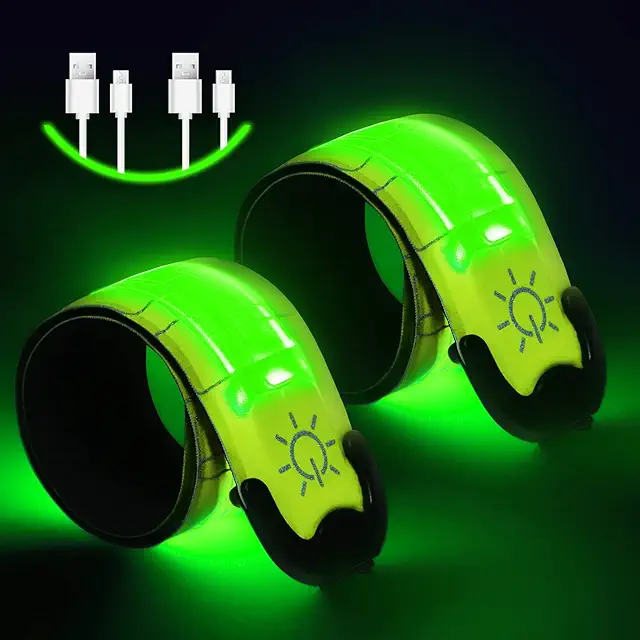 Flintronic LED Light Bracelets - Pack of 2 Rechargeable Running Safety Lights