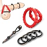 Adjustable Cock Ring Sex Toys for Men, 6 Pcs Penis Ring Cockring Cock Sleeve Cock Cage Pennis Extender Male Sex Toy, Adult Toys Penis Stretcher Cock and Ball Ring Mens Sexual Enhancers