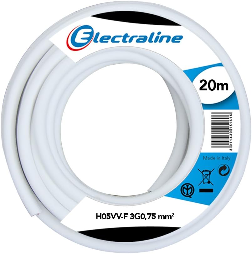 Textilkabel Stoffkabel 3-adrig 0,75 Mm² Schwarz – Meterware, Rund, Für Lampen & Dekoration