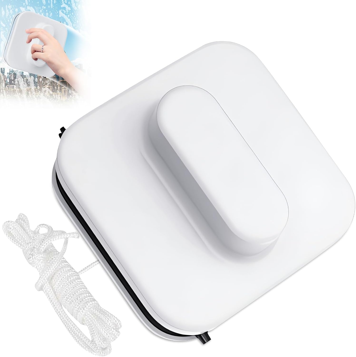 Magnetic Windshield Cleaner Tool,Windshield Magnetic Car Window Cleaner,Double-Sided Window Cleaner Glass Wiper, Magnetic Windshield Cleaner for High Rise, Car Glazed (Square)