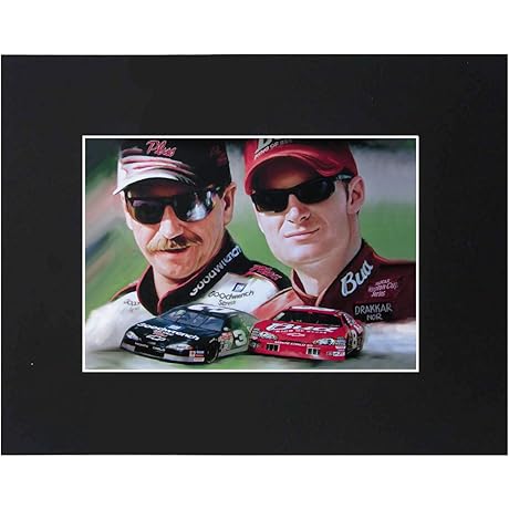 XQArtStudio Dale Earnhardt Sr and Jr Nascar Racing Print Art Decor