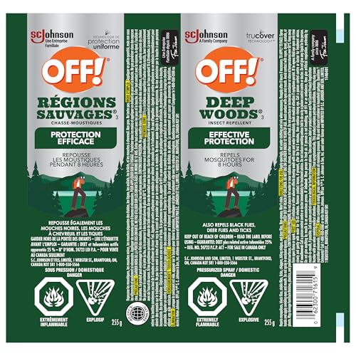 OFF! Deep Woods Insect and Mosquito Repellent, Bug Spray with Deet, Ideal Camping, Hiking, and Hunting Essentials, Bug Repellent Safe for Clothing, 230g (Packaging May Vary) image 7
