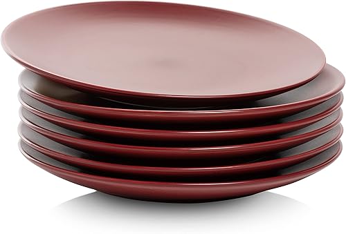 Miniatura 2 de 10 Strawberry Street Wazee - Plato de ensalada Coupé mate de 8.25 pulgadas, juego de 6, rojo