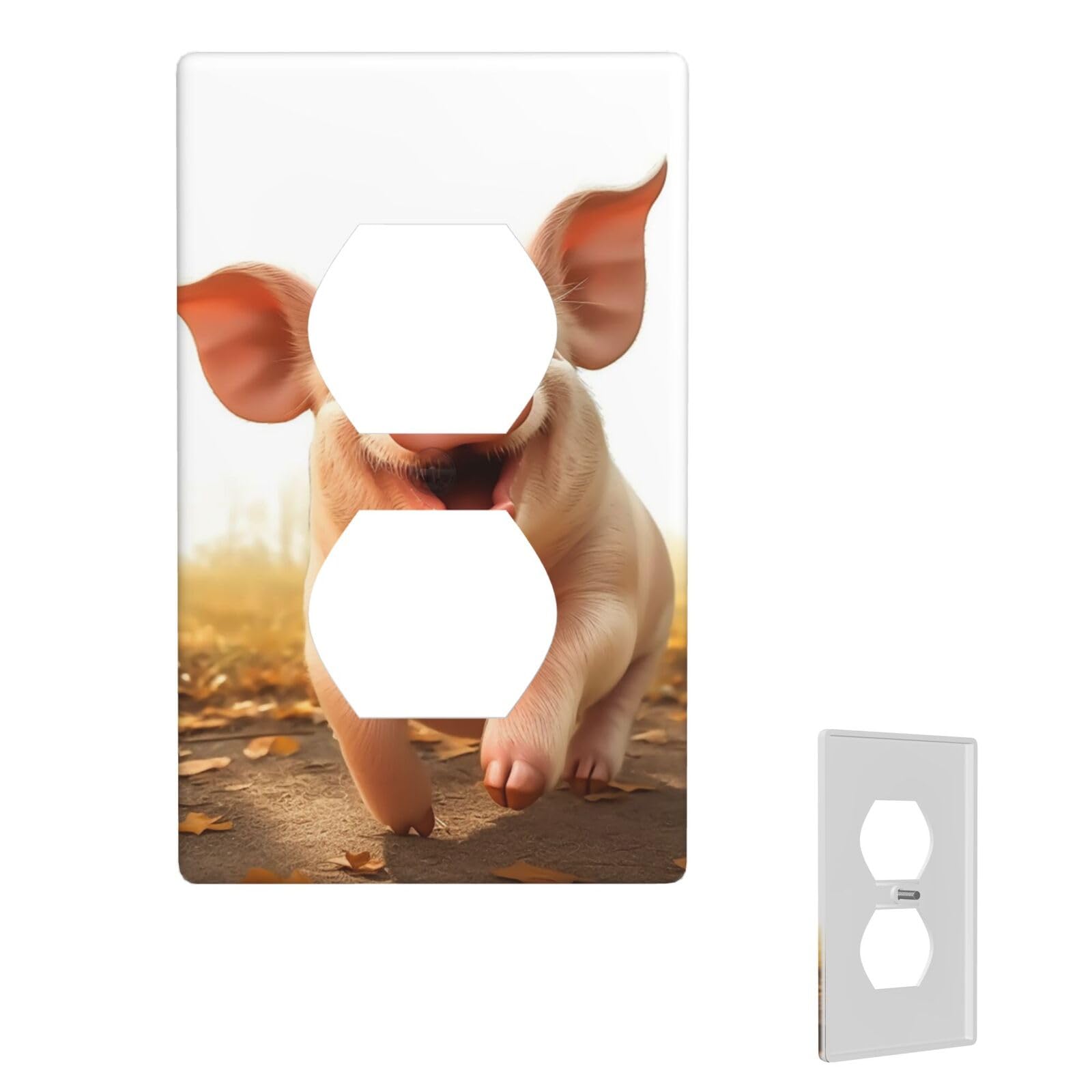 1-Gang Decorator Wall Plate Smiling Light Switch Cover Single Gang Receptacle Wall Plate Standard Size 4.5" x 2.76" Wallplate Unbreakable Polycarbonate Outlet Faceplates Cover
