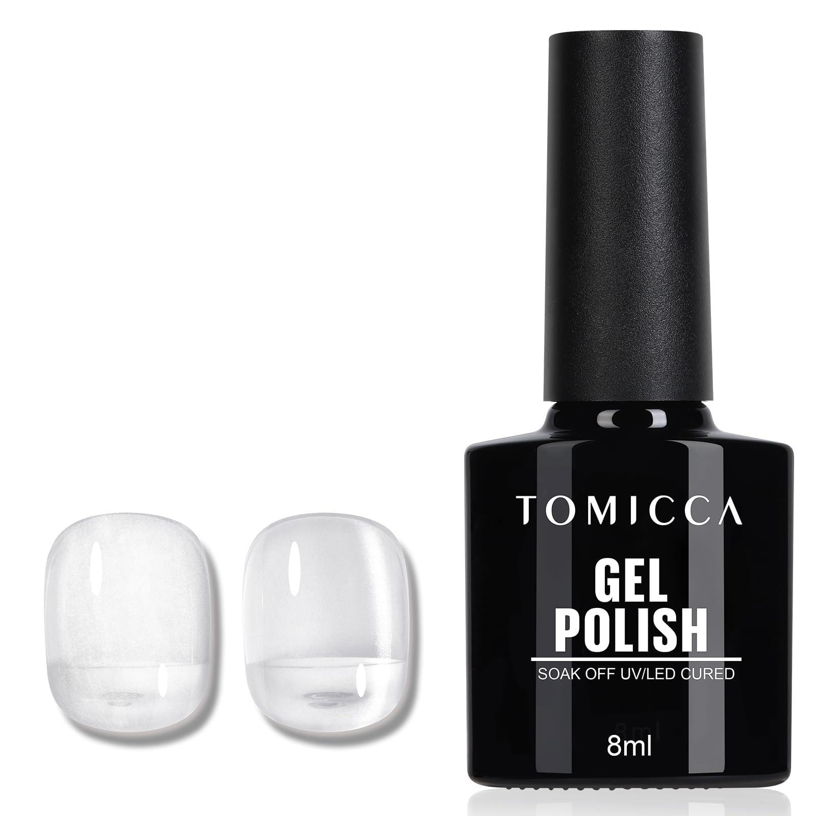 TOMICCA UV Nagellack Cat Eye, Silver 9D Cateye UV/LED Gel Nail Polish Soak Off Cat Magnetic Manicure DIY Art Manicure Salon, 8ML