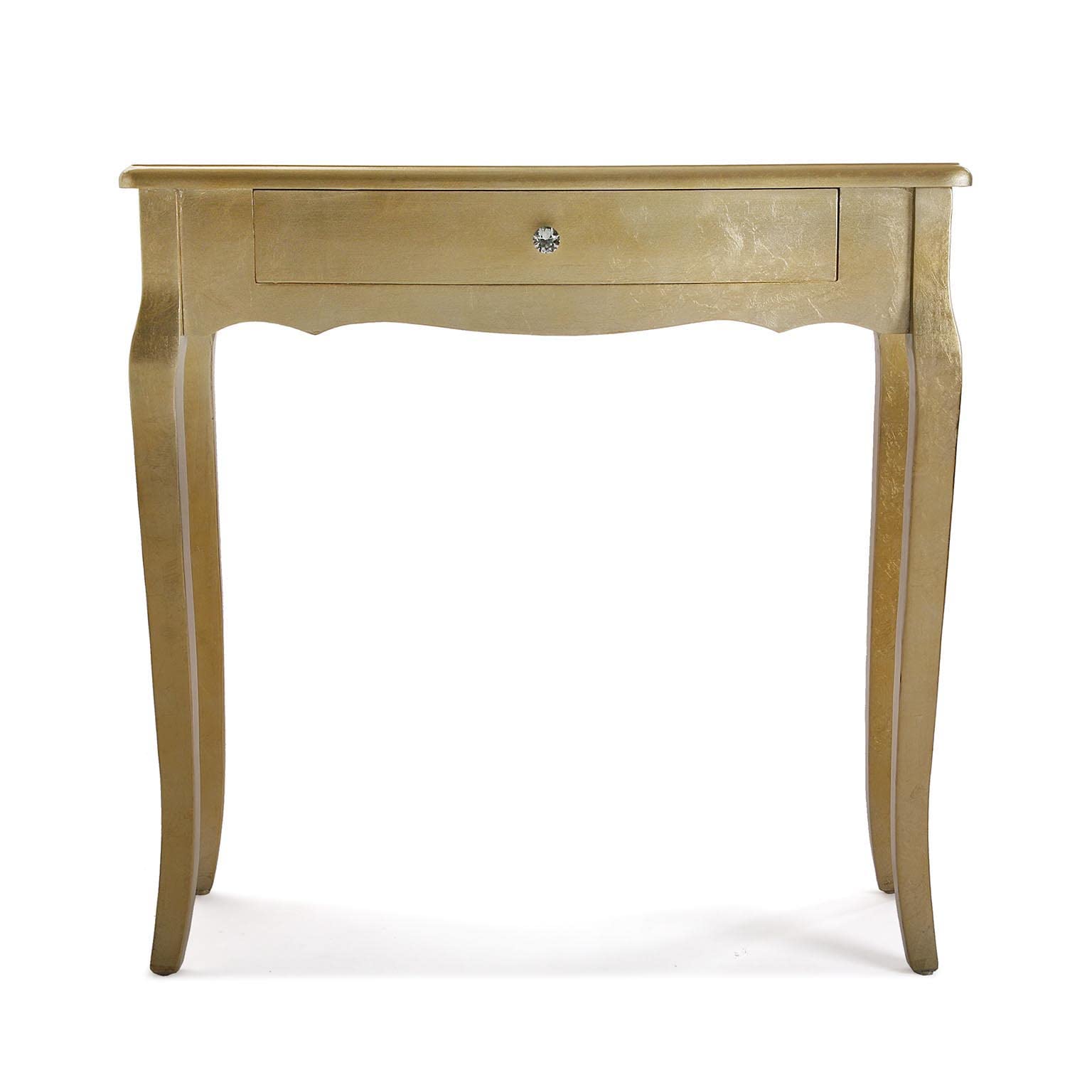 VERSA Cagliari Consolle Ingresso, Tavolo Consolle, Tavolino Ingresso, Tavolo Salotto, con 1 cassetto, Misure (A x L x l) 80 x 30 x 80 cm, Legno, Colore Dorato