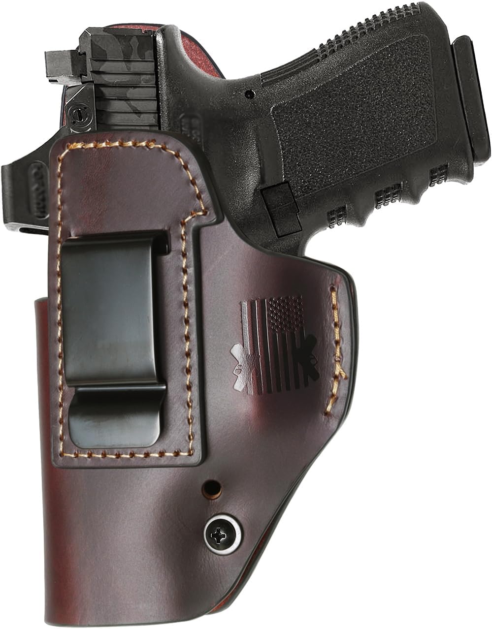 Leather Holster for Glock 17 19 43X fits Taurus G2C G3 G3C for M&P 9mm Shield fits Sig P365 P230 for LCP Security 9 fits Springfield Hellcat/XD -Optics Ready Adjustable Retention