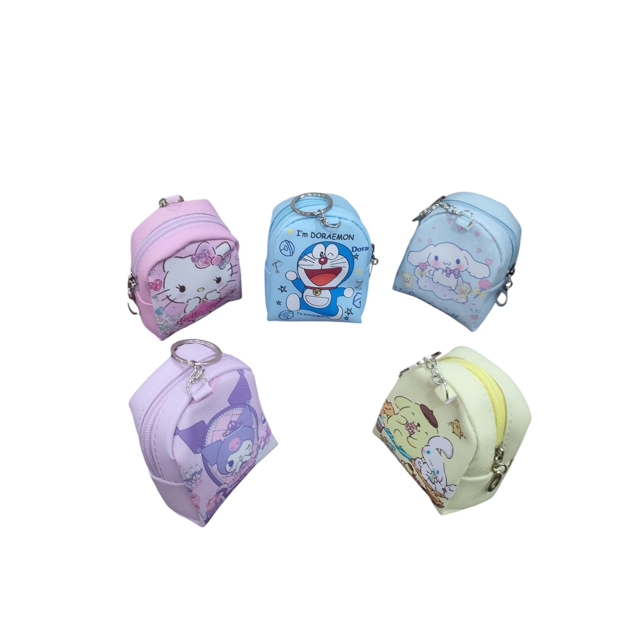 Cutest Lovely SANROI Kuromi Friend My Melody CINNAMOROLL Kitty PU Leatherite Mini Coin Zipper Pouch (Pack of 02 Pcs.) Assorted Colour, Model-New-image-17