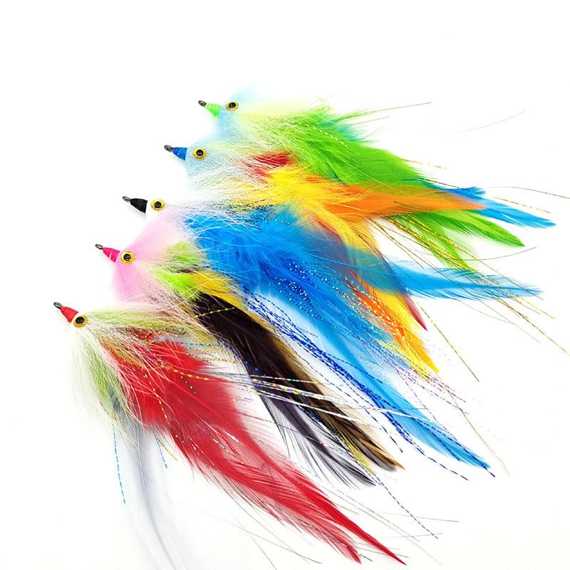 5pcs Streamer Flies Hook Fly Fishing Flies Lure Conehead Trout Steelhead Salmon Pike #2/0 Fly Tying Materia Saltwater