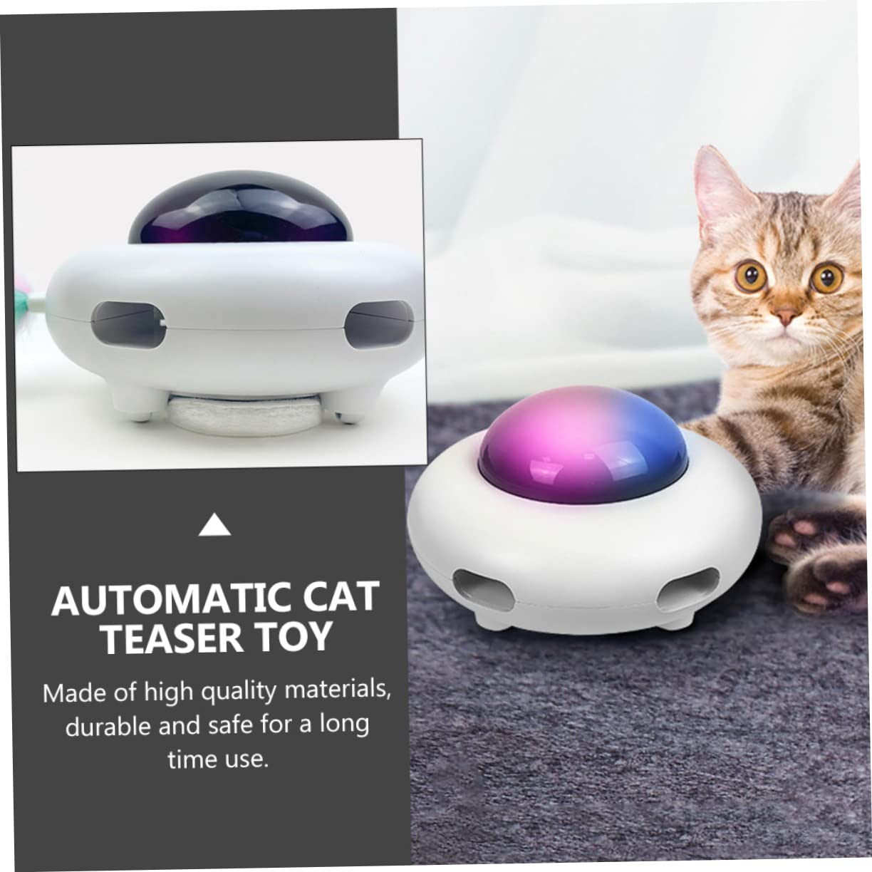 YARNOW Jouet Interactif pour Chat Automatique Jouet pour Chatons avec Fonction USB Rechargeable