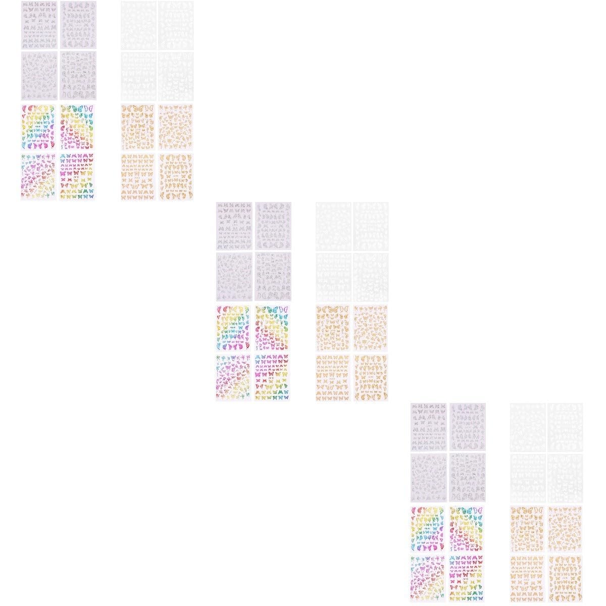 Healeved 48fogli Adesivi Per Unghie Con Farfalle Decorazioni Nail Art Per Manicure Fai Te Adesivi Colorati Per Unghie e Crafting Facile Applicazione Per Uso Personale e Salone