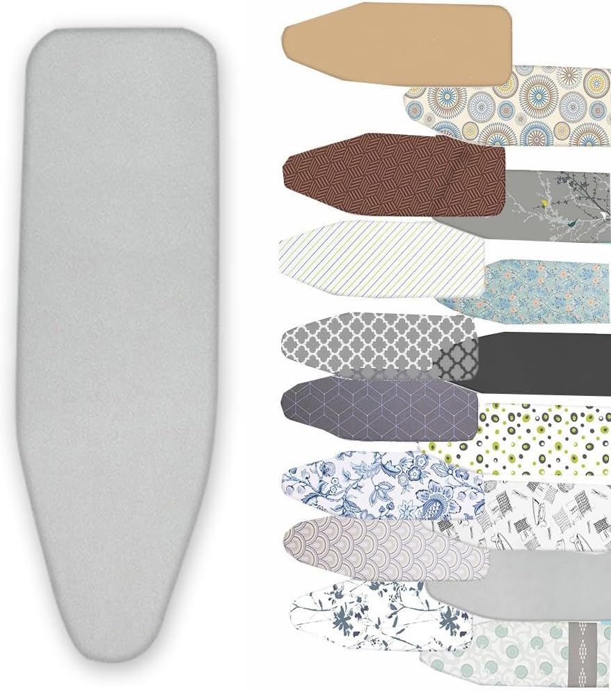 Ironing Board Cover and Pad Extra Thick 36x13in 38x13in 43x14in 48x15in Cotton Ironing Board Pad Resist Scorching, Drawstring Tightening(Grey,137x45cm(54x18in))
