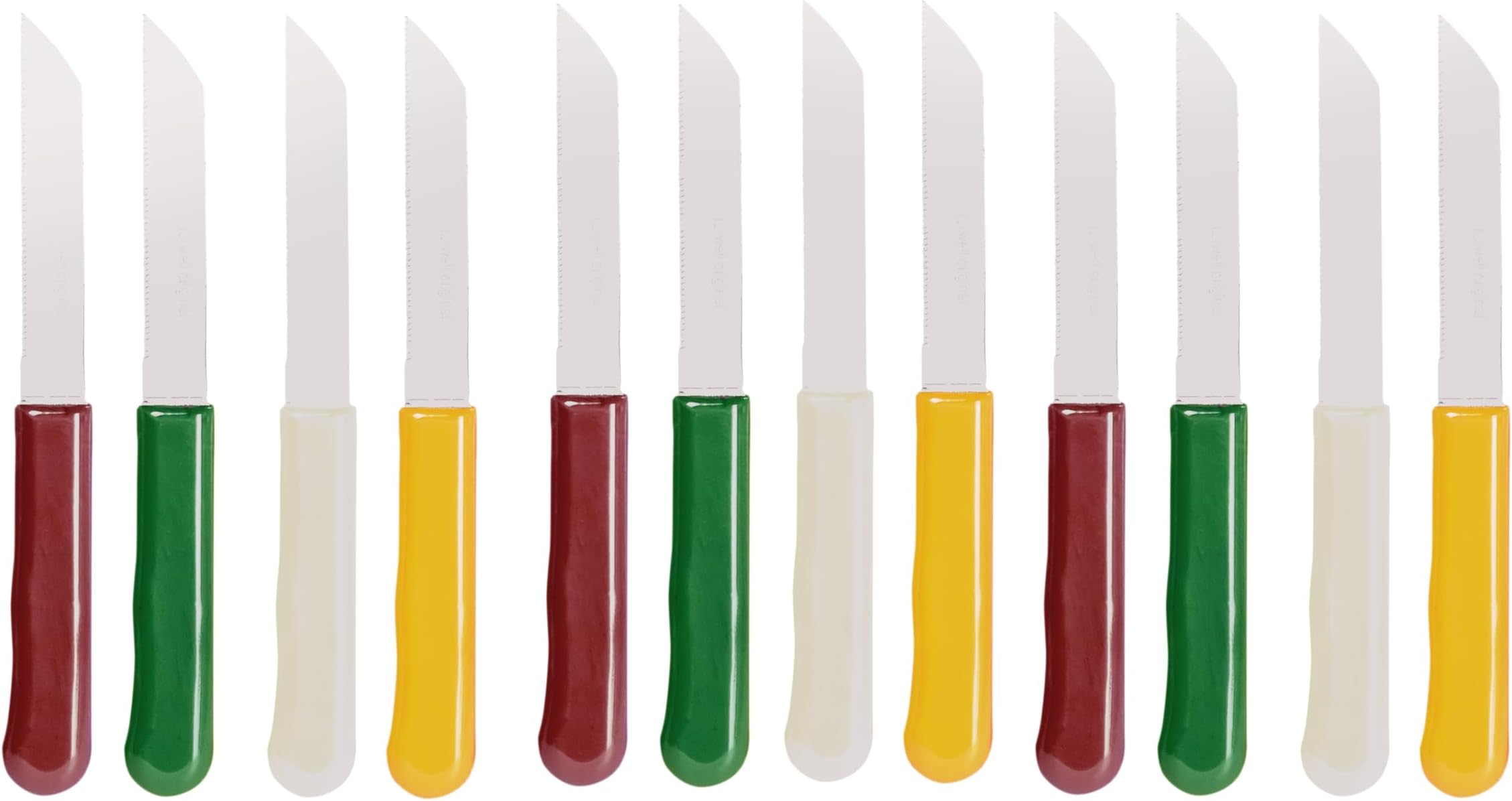 Fuxwell Stainless Steel Multi Purpose Knives, 12 pcs, RED Green