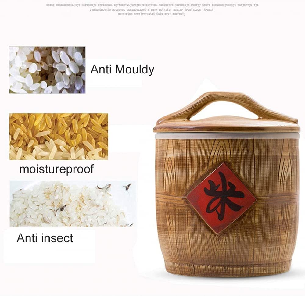 Recipiente de Almacenamiento de Grano de cerámica Retro, dispensador de Grano, Adecuado para harina, azúcar, arroz, nueces, té-10 kg