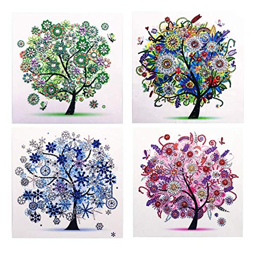 Diamond Painting Büchereule 30x30cm - DIY Diamantmalerei Mit Glitzersteinen