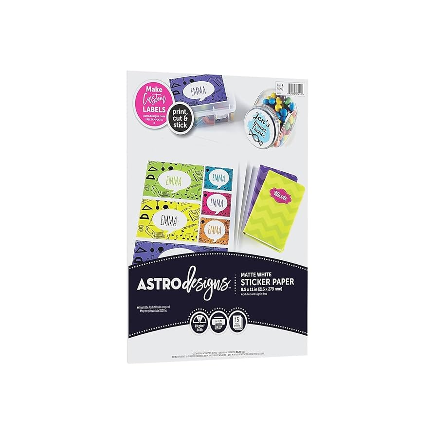 Amazon.com: Astrodesigns Sticker Paper, 8.5