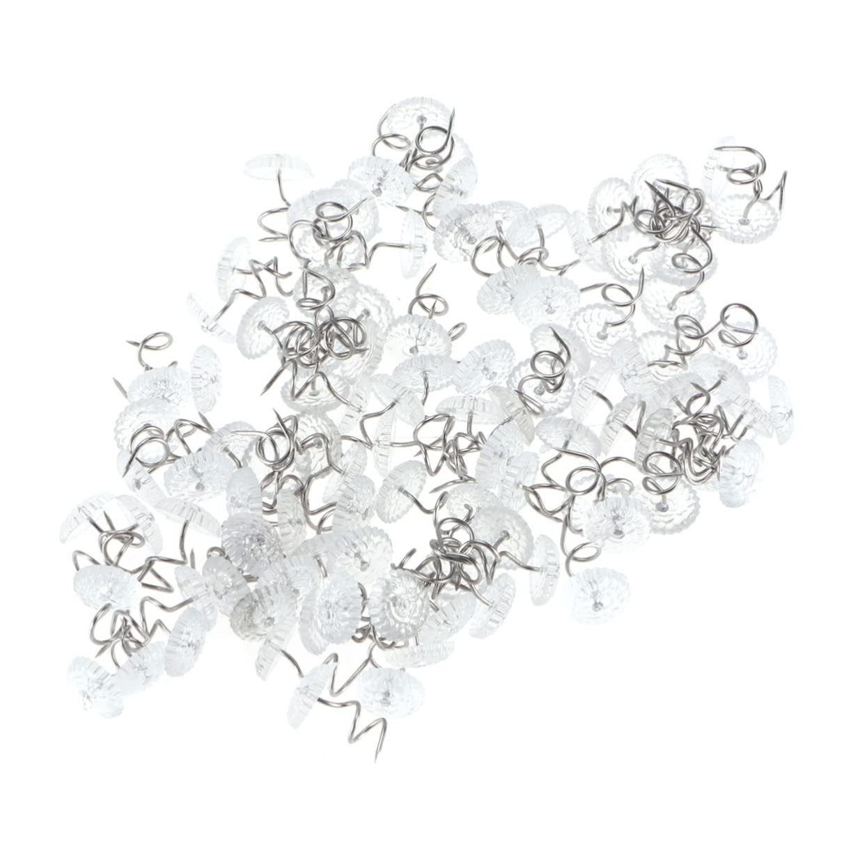 GRIRIW 100Pcs Twisted Plastic Head Fixed Nails for Upholstery Slip Tacks for Furniture Covers Slipcover Tuck Grips for Bedskirts and Slipcovers