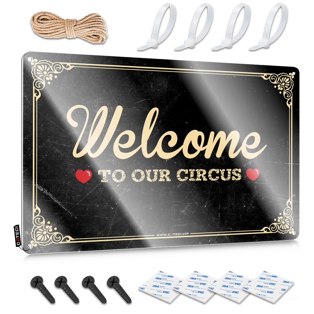 MWFKKADDB Bro Cave Sign Welcome To The Circus Tin Sign Bbq Signs Outdoor Bar Signs For Home Bar Funny(30X40CM)