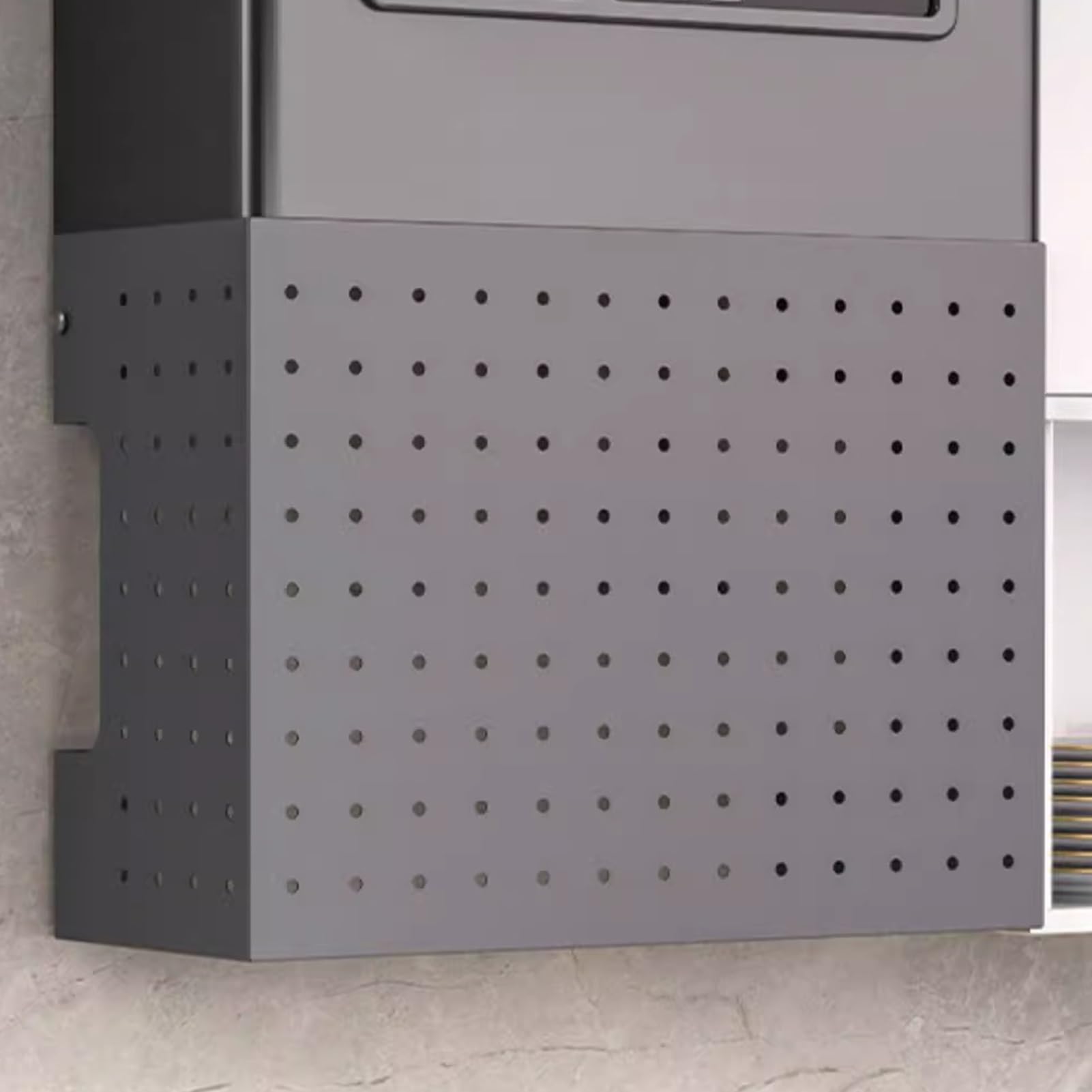 Cocina Tablero Perforado Organizador Equipo, Montaje En Pared Mostrar Tablero Perforado Panel Con 4 Ganchos, Hogar Sala Cochera Oficina Calentador De Agua Tubo Blindaje Cubrir(Grey,(L x D x H)40x17x40