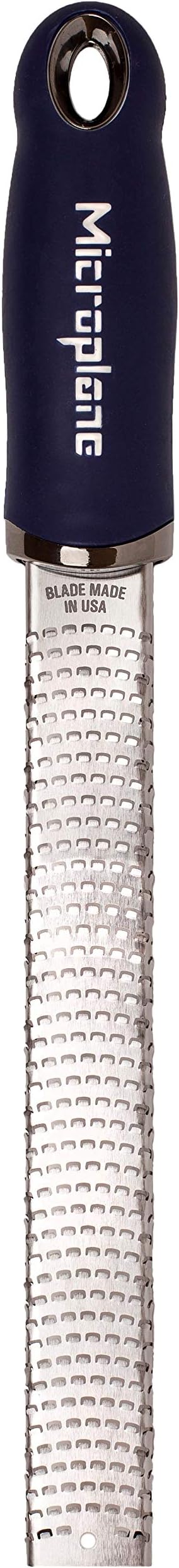 Premium Citrus Zester and Parmesan Grater (Dark Blue) - Blade Made in the USA