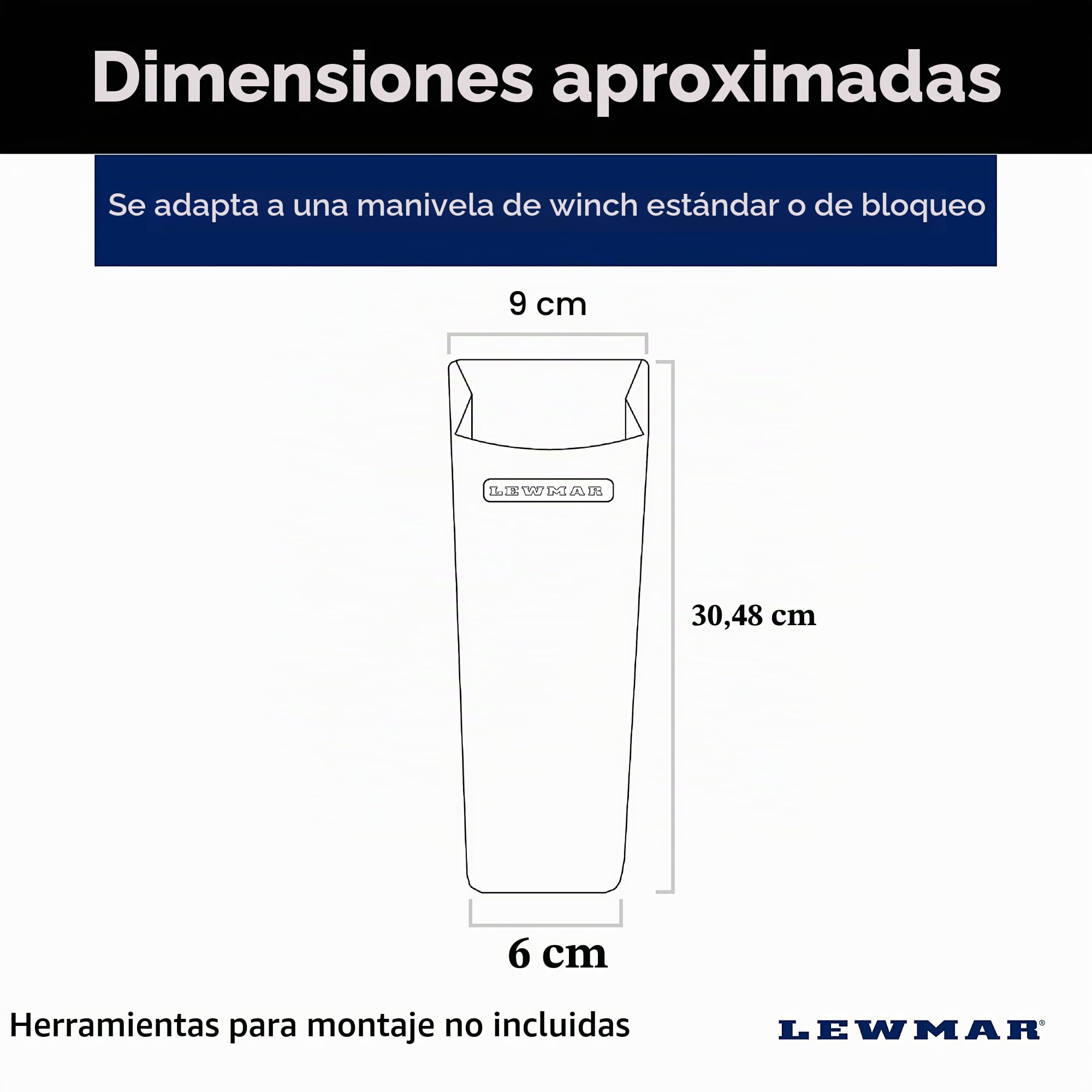 Lewmar Soporte para Mango de cabrestante, Gris, estándar