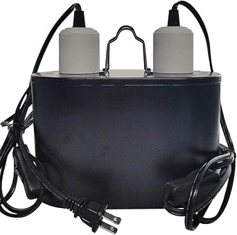 Dual Reptile Light Fixture,Dual Deep Heat Lamps UVB Light Fixture for Reptiles Dome Heat Lighting Lamp Combo kit for Bearded Dragon,lguana,Snake,Turtle Tank,E27