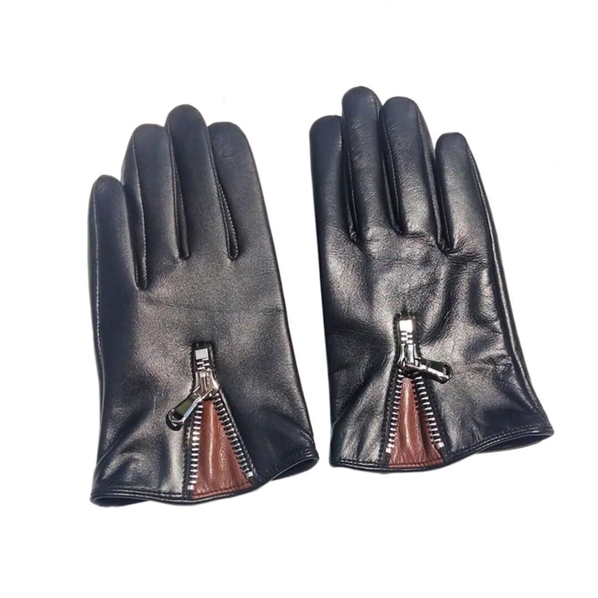 Guantes Térmicos Exterior Guantes De Cuero Con Cremallera Y Forro Cálido For Mujer Pantalla Táctil Polar For Exteriores Invierno