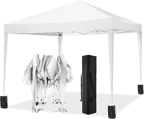 Miniatura 12 de COBIZI Canopy Tienda de campaña desplegable de 10 x 10 pies con 4 paredes laterales, carpas de fiesta de un solo empuje para fiestas, bodas al aire