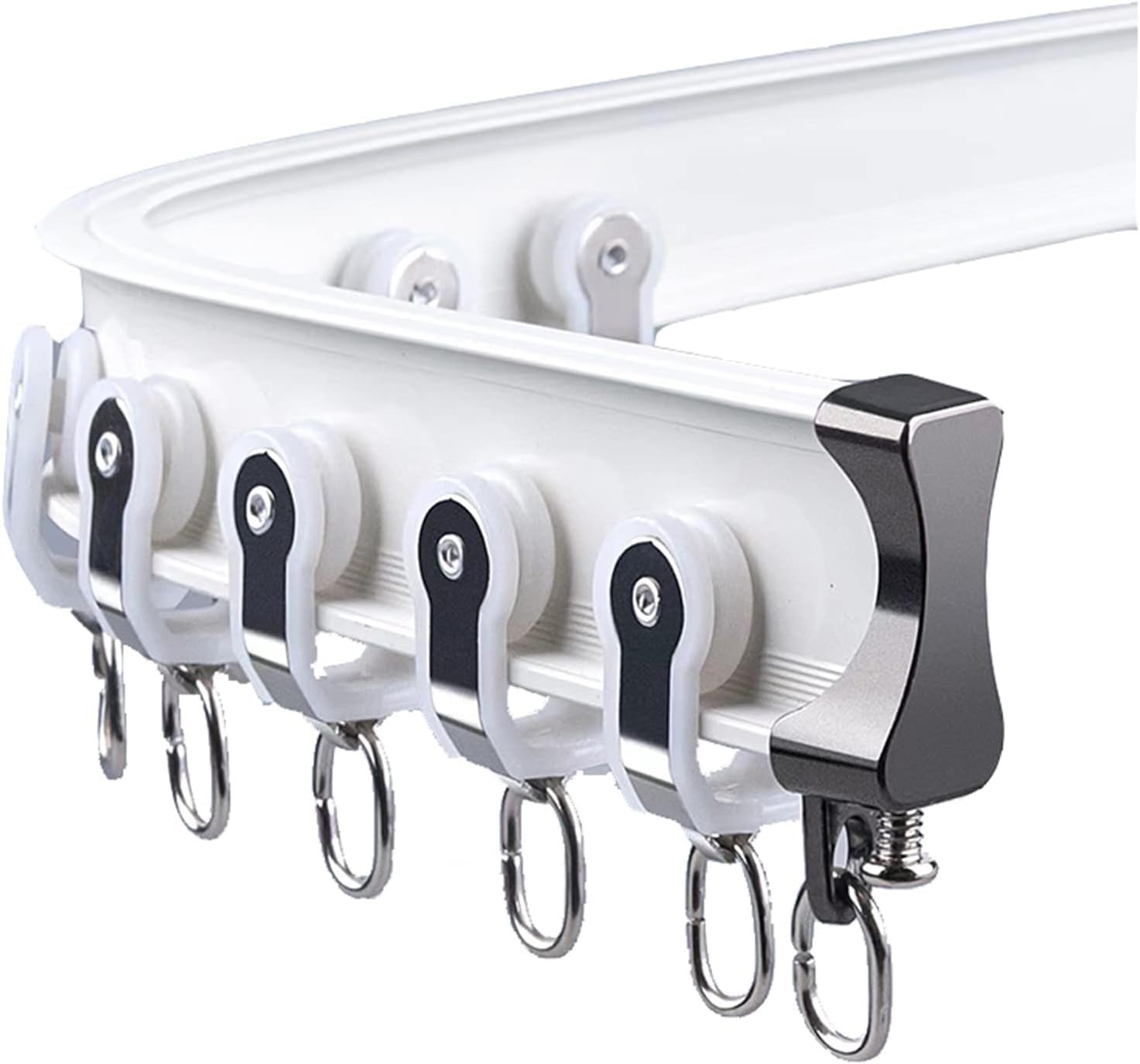 Rieles y Accesorios para Cortinas Riel de Cortina Curvo para Techo, Juego de rieles para Cortina de Techo de Aluminio Pesado, para Ventanas saledizas en Forma de L, Cortinas de Ducha, Divisor de hab
