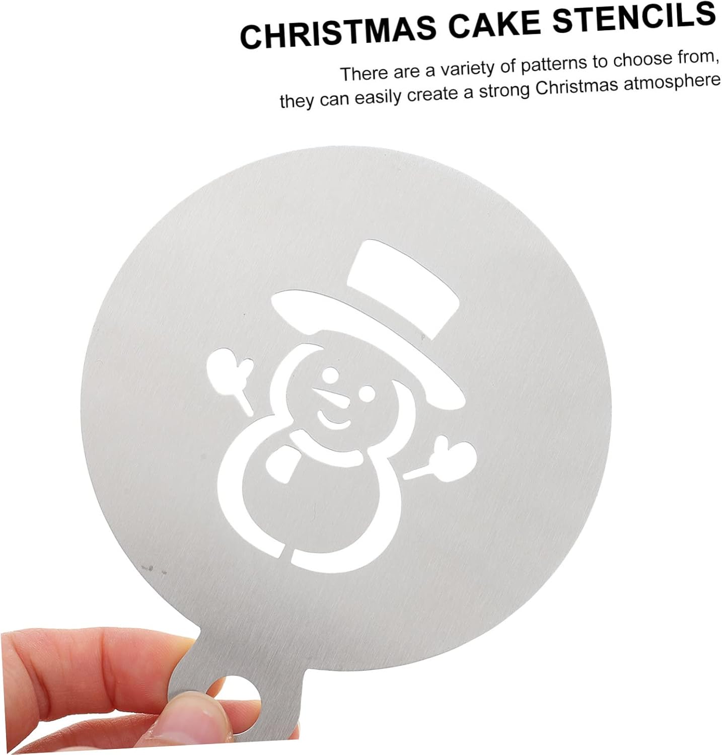 SOLUSTRE 4 Pcs Cake Decorating Stencils Christmas Baking Stencils for Coffee Mousse