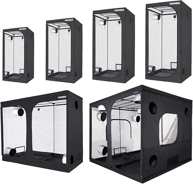 Tente de Culture Intérieur TRAFIKA 60x60x160cm - Grow Tent Premium Mylar 97%