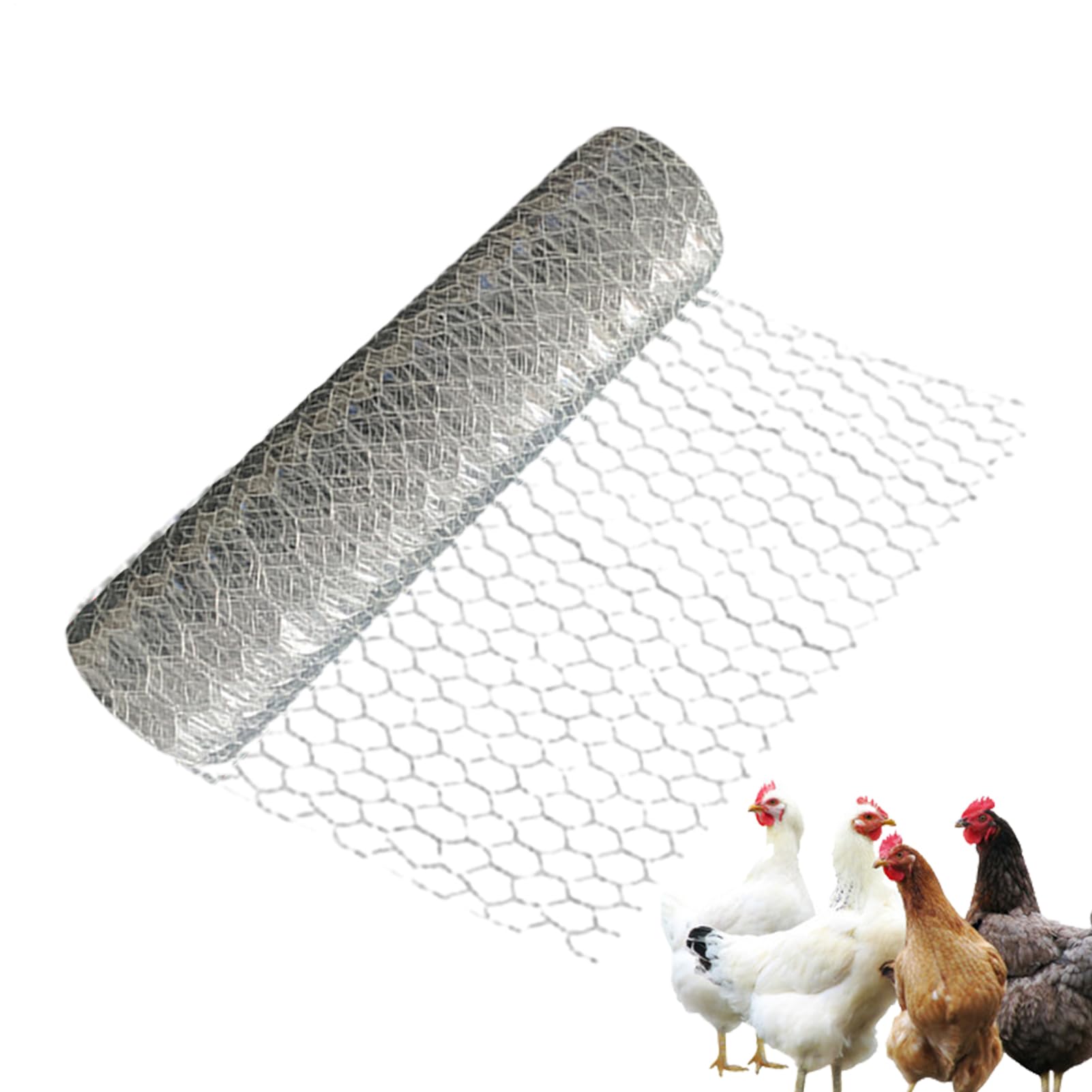 Recinzione di filo di pollo, filo di rete per pollo,Recinzione di ferro | Zincato in metallo - da giardino robusto, recinto per animali, rete esagonale per casa e