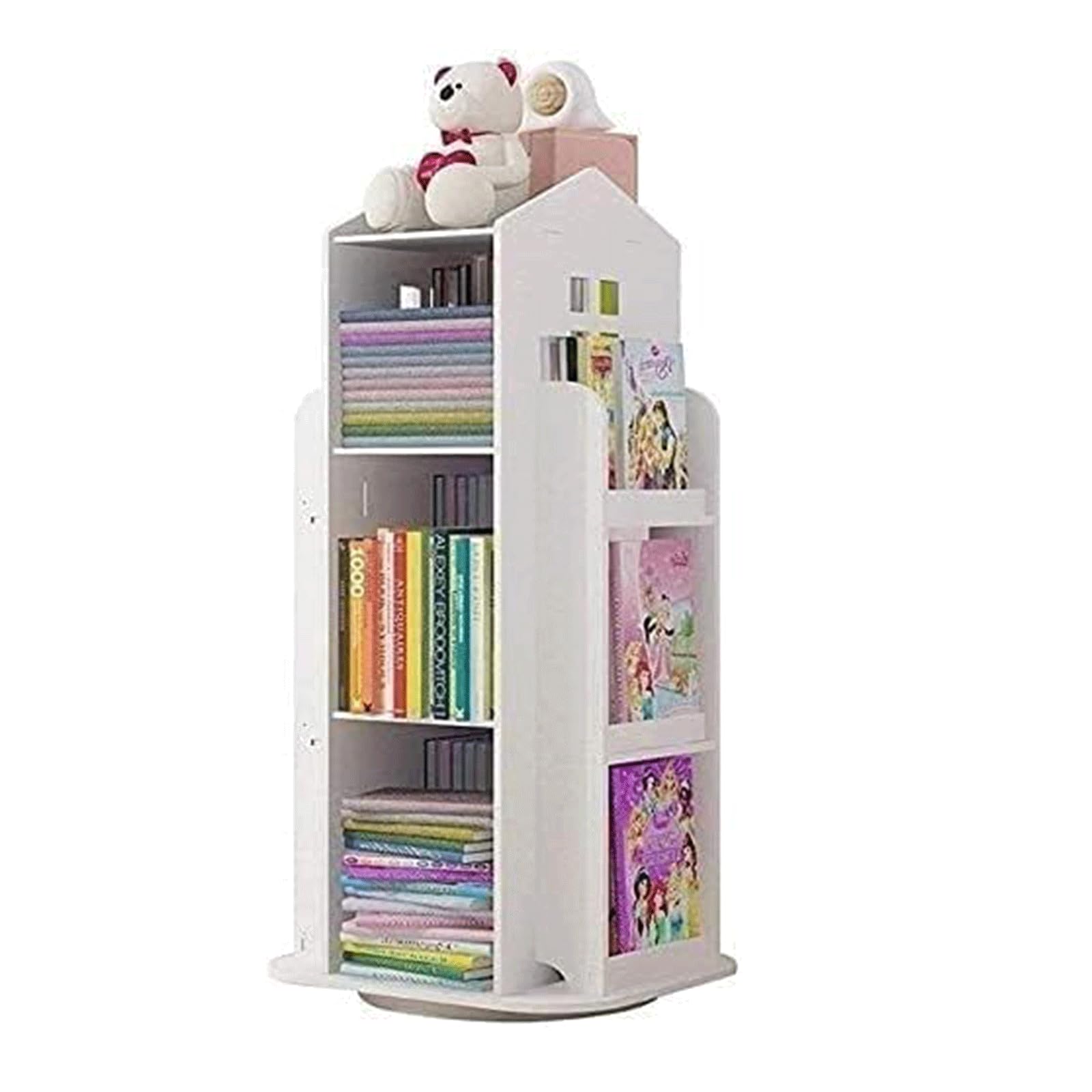 BKEKM Mehrschichtige Bücherregale, Holz-Bücherregal, weißes Bücherregal für Kinder, stehendes Bücherregal, Aufbewahrungsregal, bodenstehendes Bücherregal