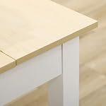 HOMCOM Table à manger pour 4 à 6 Personnes, Table de cuisine scandinave avec plateau à effet bois, Jambes épaisses pour salle à manger, Cuisine, Salon, Chêne