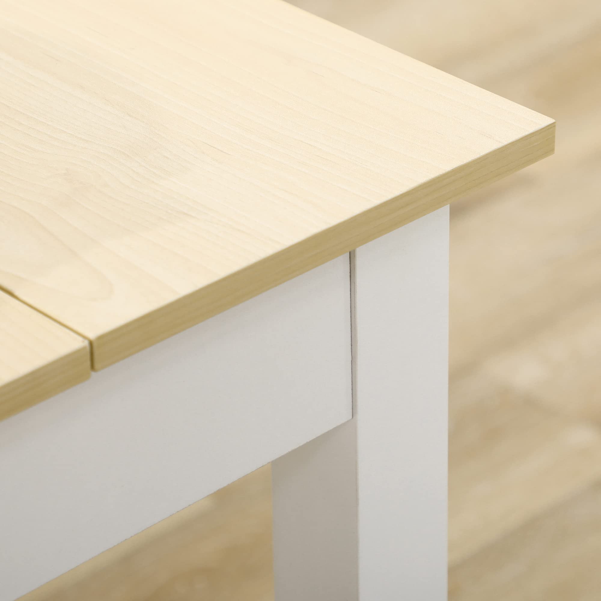 HOMCOM Mesa de Comedor Mesa Cocina 4-6 Personas 119x70x75 cm Roble Blanco | Rectangular, Estilo Moderno, Tablero de Melamina de Madera, Carga 50 kg