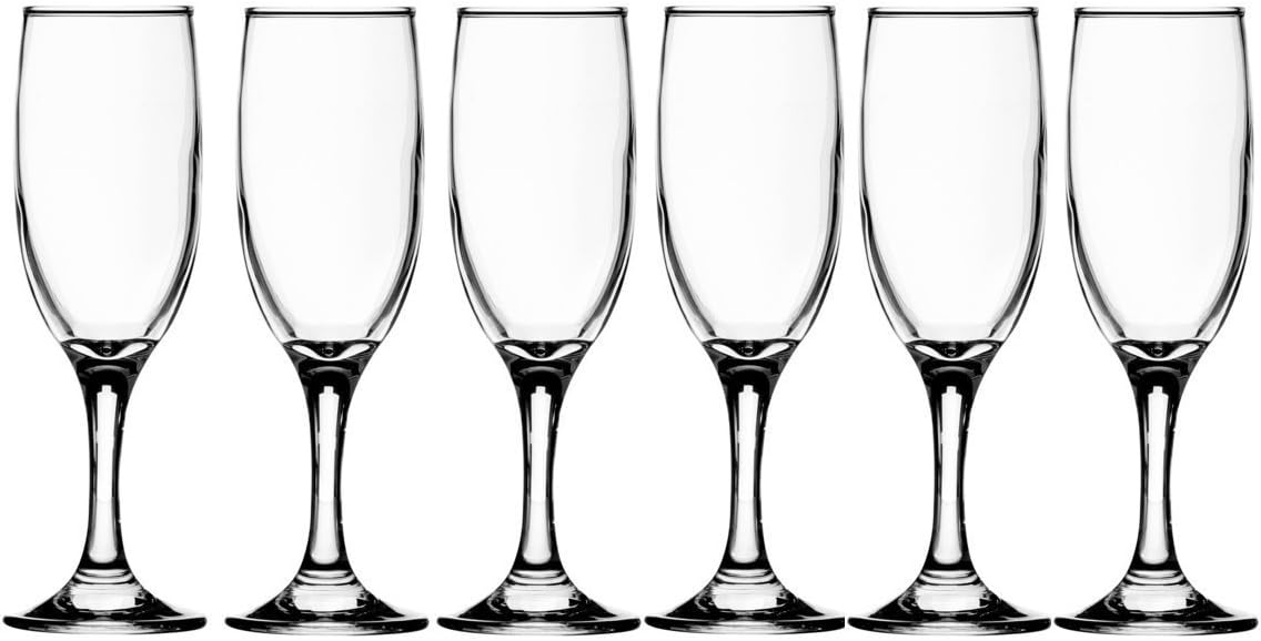 Ravenhead Essentials Ascot Set of 6 Champagne Flute Glasses 18 Cl Capacity, Transparent