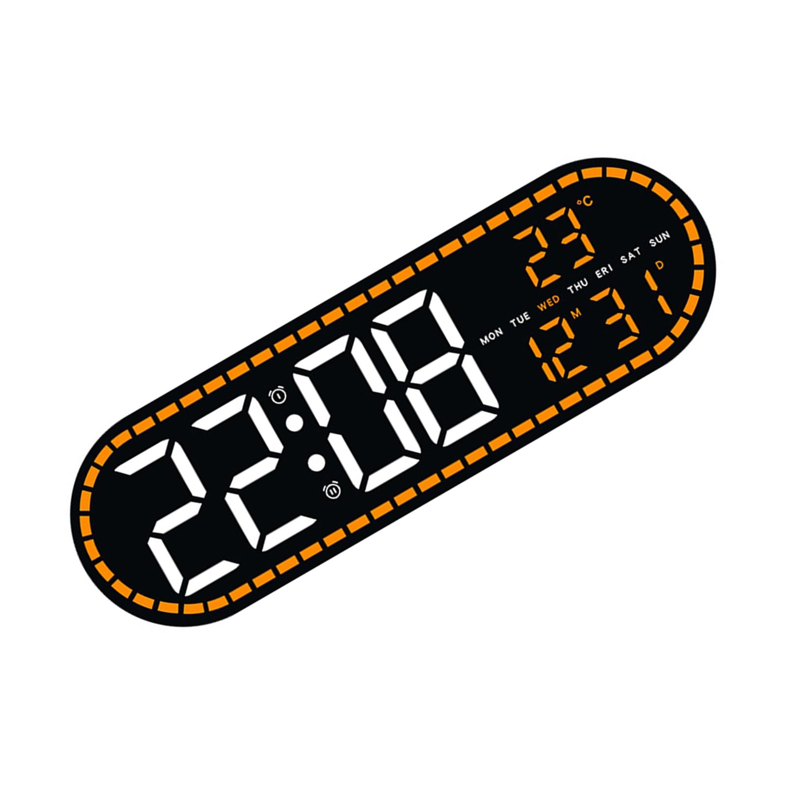 Kaeltsyn Home Geometric Digital Clock Featuring Temperature, Brightness, Alarm Functions Temp Display Clock