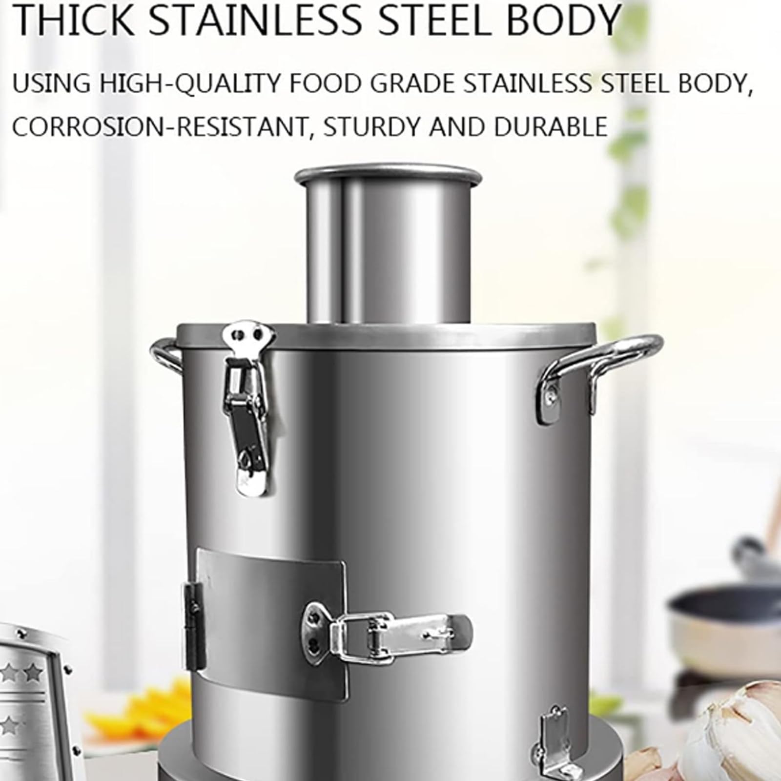 KnoblauchschäLmaschine,200w Automatic Commercial Garlic Peeling Peeler Slicers Peel Stainless Steel Machine- FüR Getrockneten Knoblauch,Silver