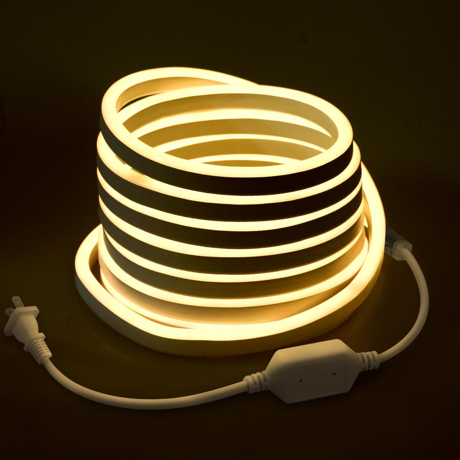 Premium 5M / 16.4Ft customizable Flexible LED Neon strip light Waterproof IP67 AC220V for Home Lighting Kitchen Living Bedroom Parties architecture office Decor Outdoor 3000K warm white (5 Meters)