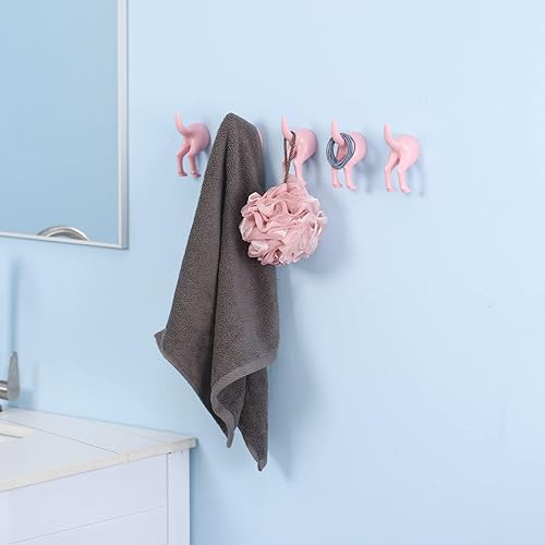 Vista 11 de Paquete de 5 ganchos de cola de perro para pared, gancho de plástico negro para colgar sombreros, ganchos para toallas para baño, clavijas Negro