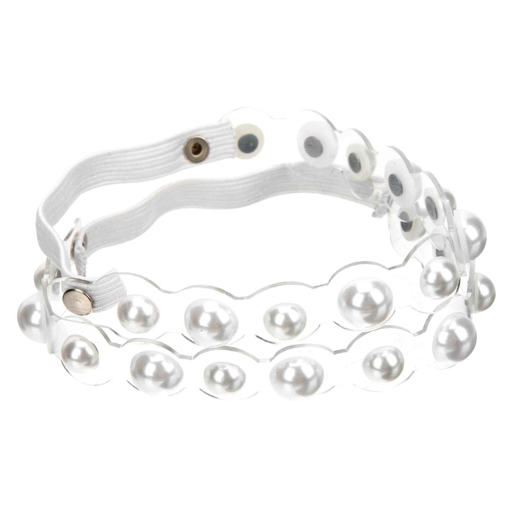 TOVINANNA 1Pair Elastic Loose High Heel Shoe Straps with Pearl Design Detachable Transparent Lace for Heels for Preventing Slips and Drops Present for Birthdays