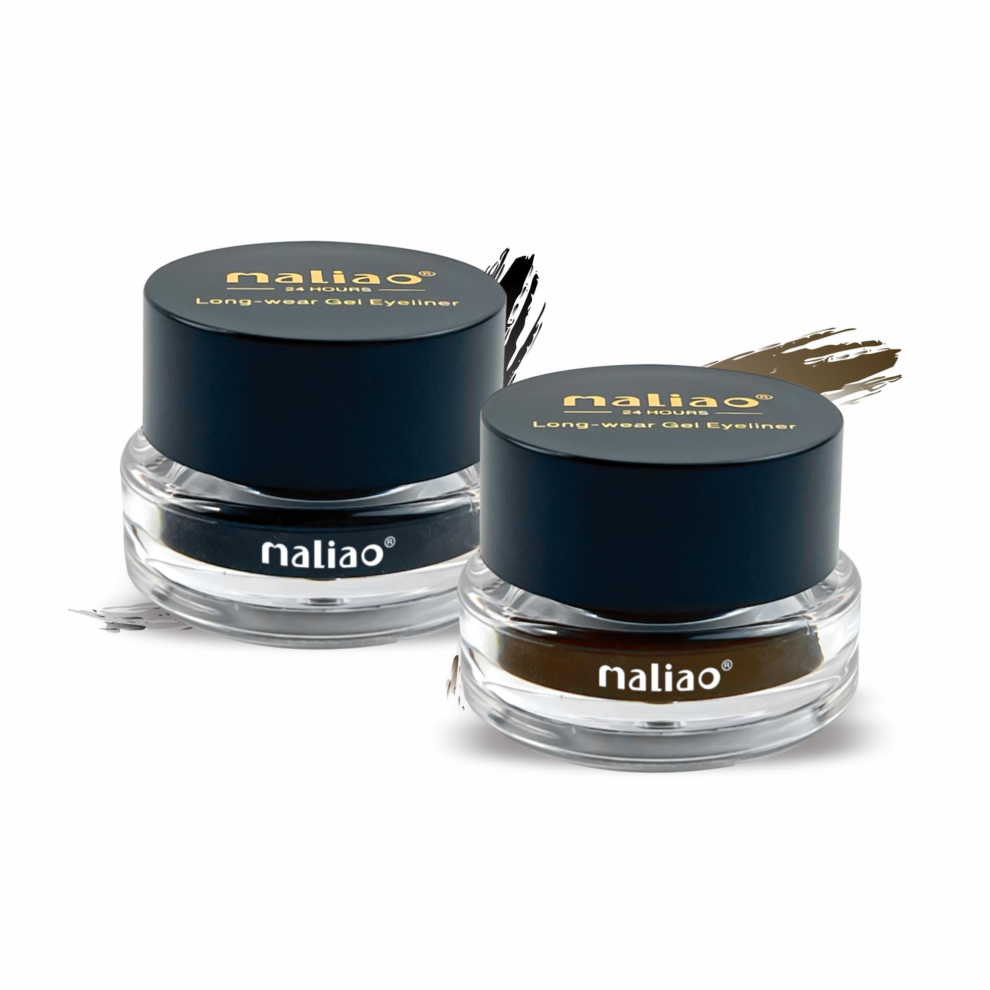 MALIAO 24 Hr Long-Lasting Gel Eye Liner 2 in 1 (BLACK & BROWN) with Exclusive Eyeliner Brush (BLACK & BRWON)-image-6