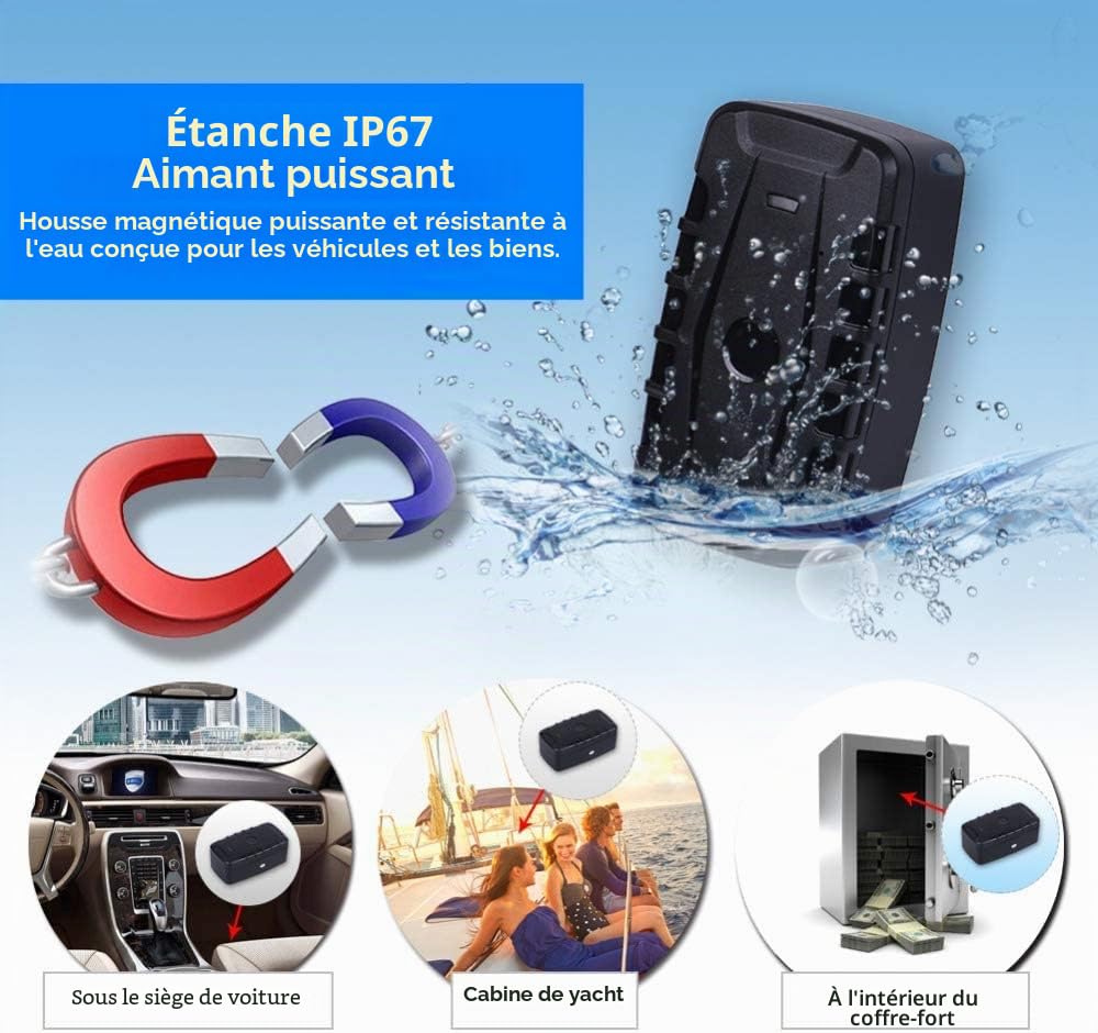 Traceur GPS 4G TK918 pour Voiture/Camion/Bateaux Winnes 20000mah Tracker Magnétiques Suivi en Temps réel Longue Distance Autonomie Antivol sans abonnement Localiser par SMS/APP/PC,Carte SIM Requise