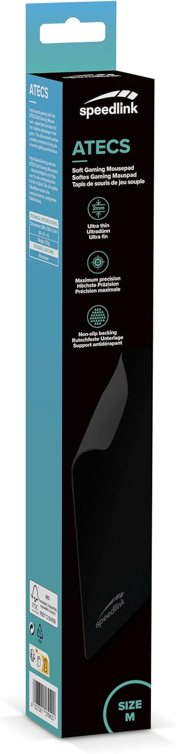 SPEEDLINK ATECS Soft Gaming Mousepad - Size M, black