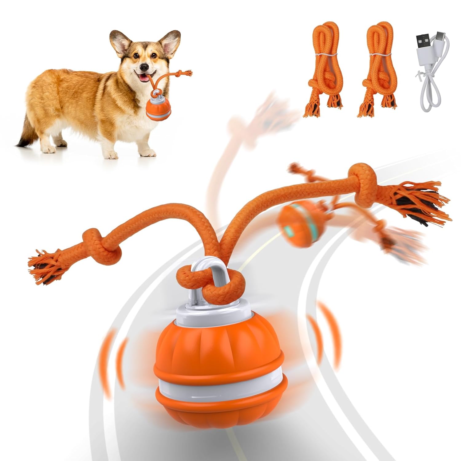 Salodal Peppy Pet Ball for Dogs Dog Interactive Toys Motion Activate Rolling Ball for Puppy Small Dogs Automatic